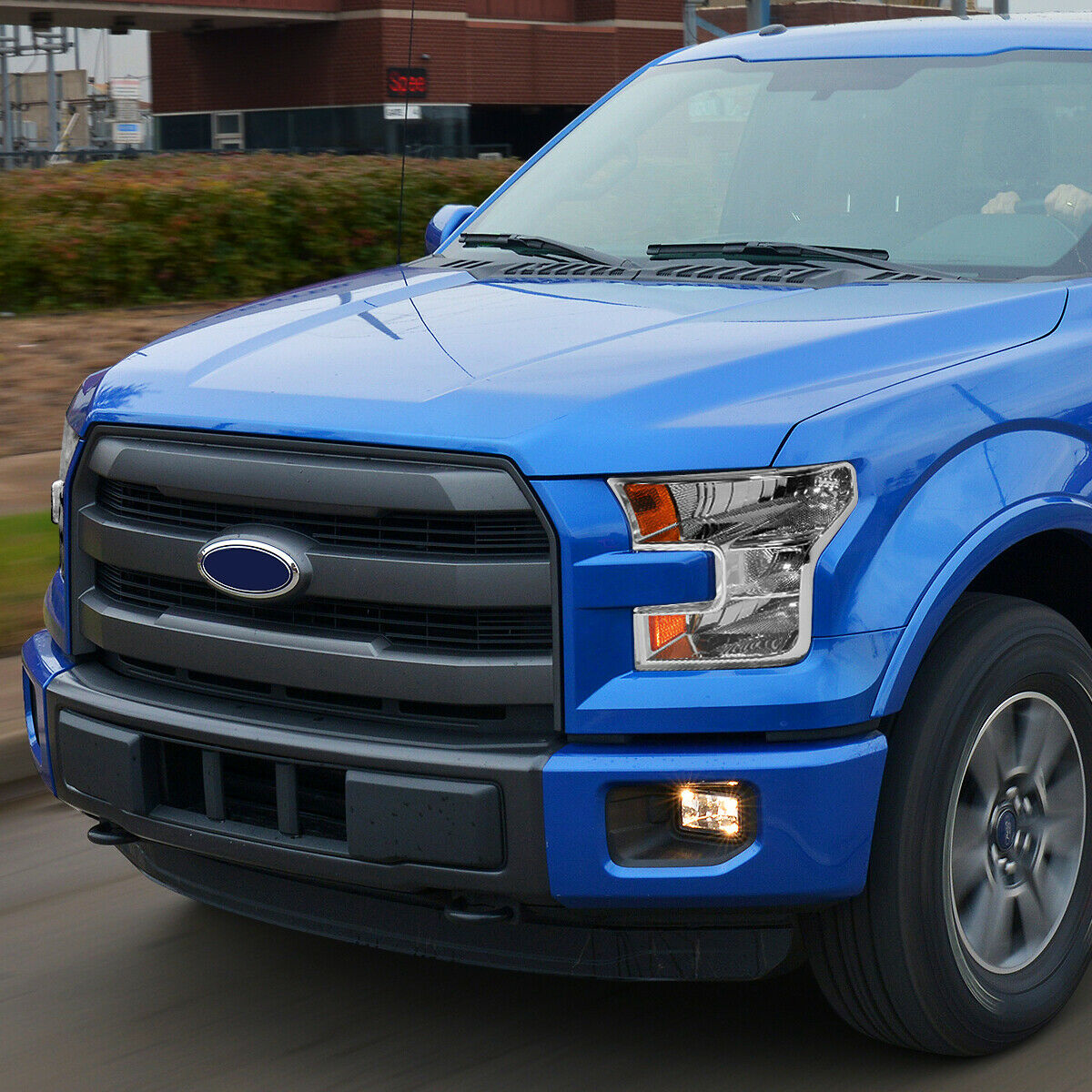 Par De Faros 2015-2017 Ford F150 Pickup Fondo Cromo