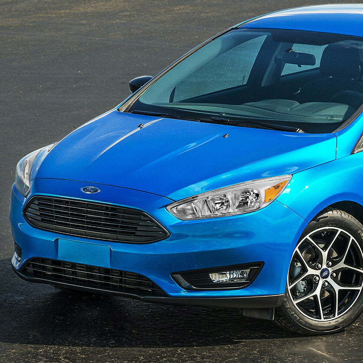 Faros Ford Focus 2015-2018 Fondo Cromo Cuartos Ambar