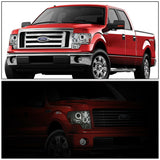 Led Halo Par De Faros 2009-2014 Ford F150,cromo-clear-ambar