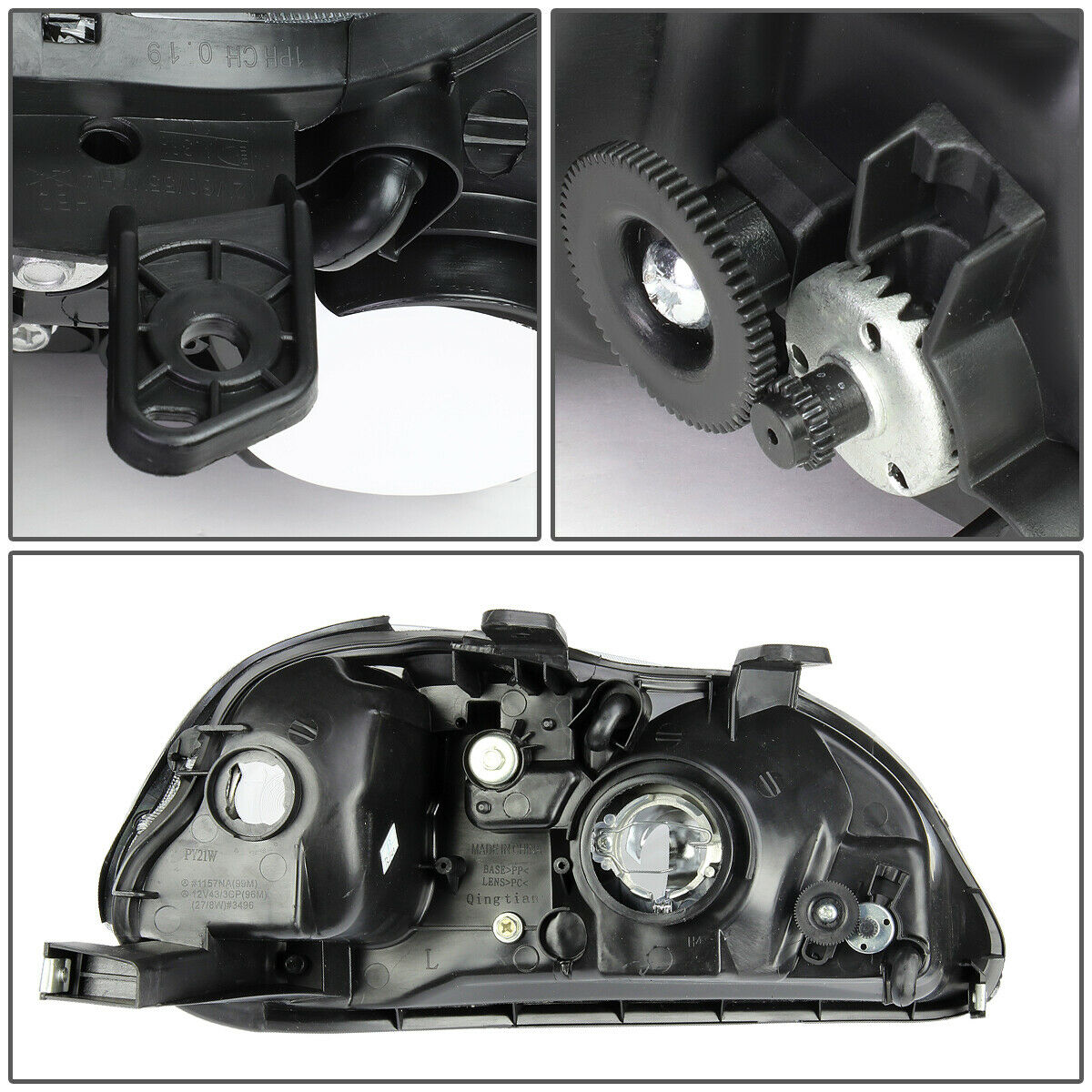 Par De Faros 1996-1998 Honda Civic Ek/ej/em Fondo Cromo