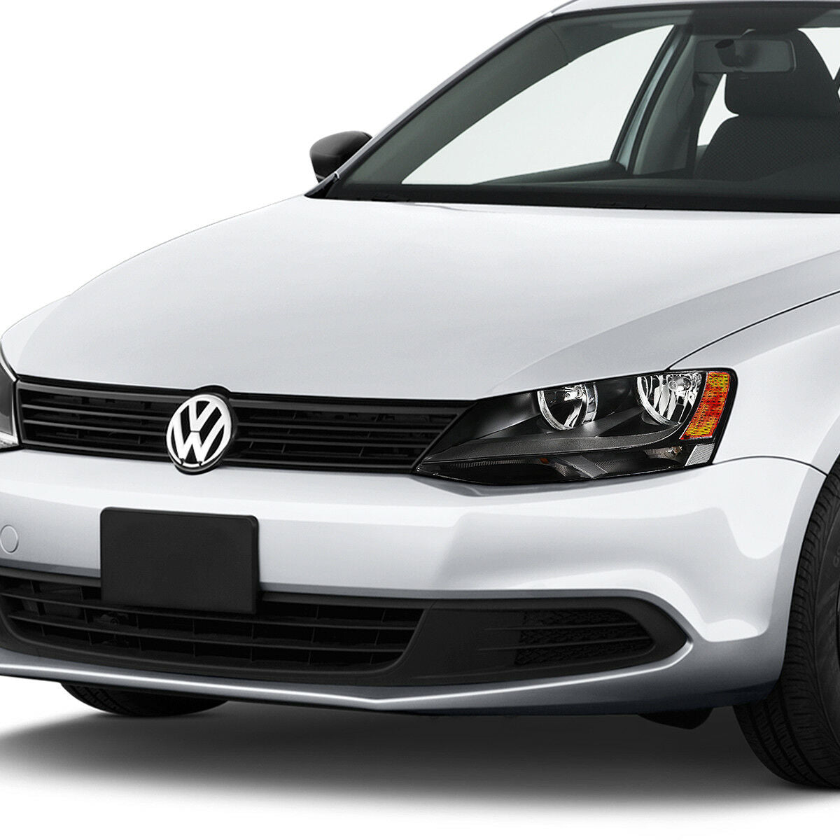 Par Faros 2011-2017 Vw Jetta Mk6 Fondo Negro Cuartos Ambar