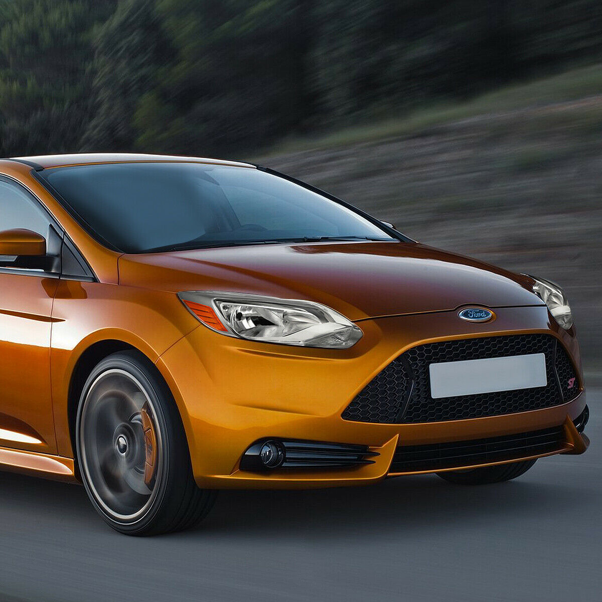 Faros Ford Focus 2012-2014 Fondo Cromo Cuartos Ambar