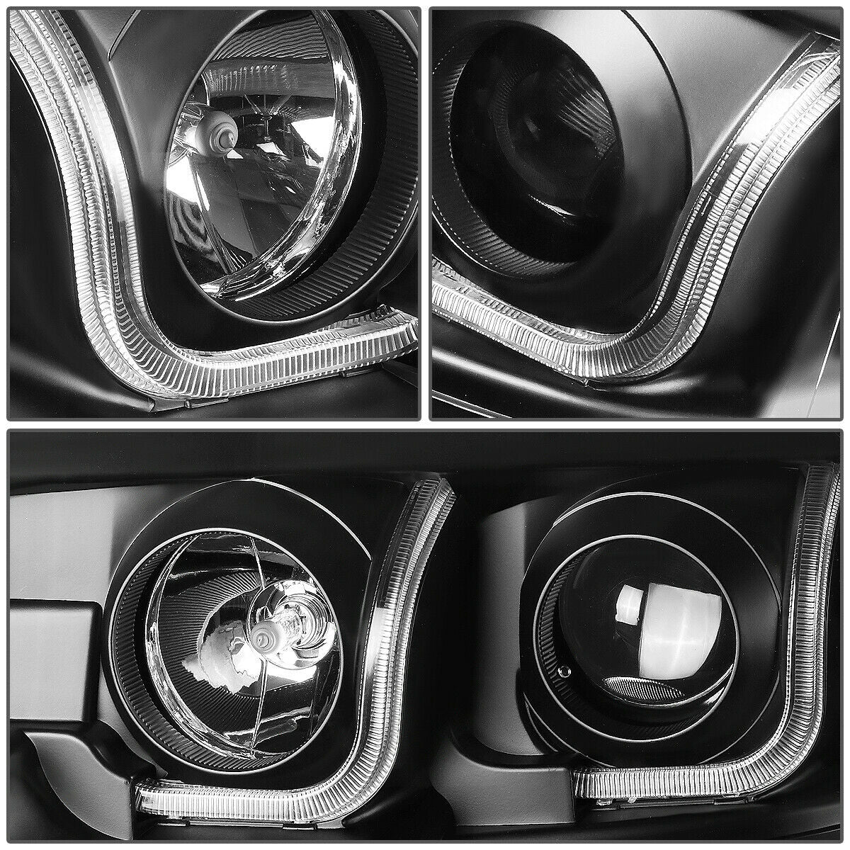 Led Faros Izq, der, 2004-2008 Ford F150 Carcasa Negro Cuarto Ambar