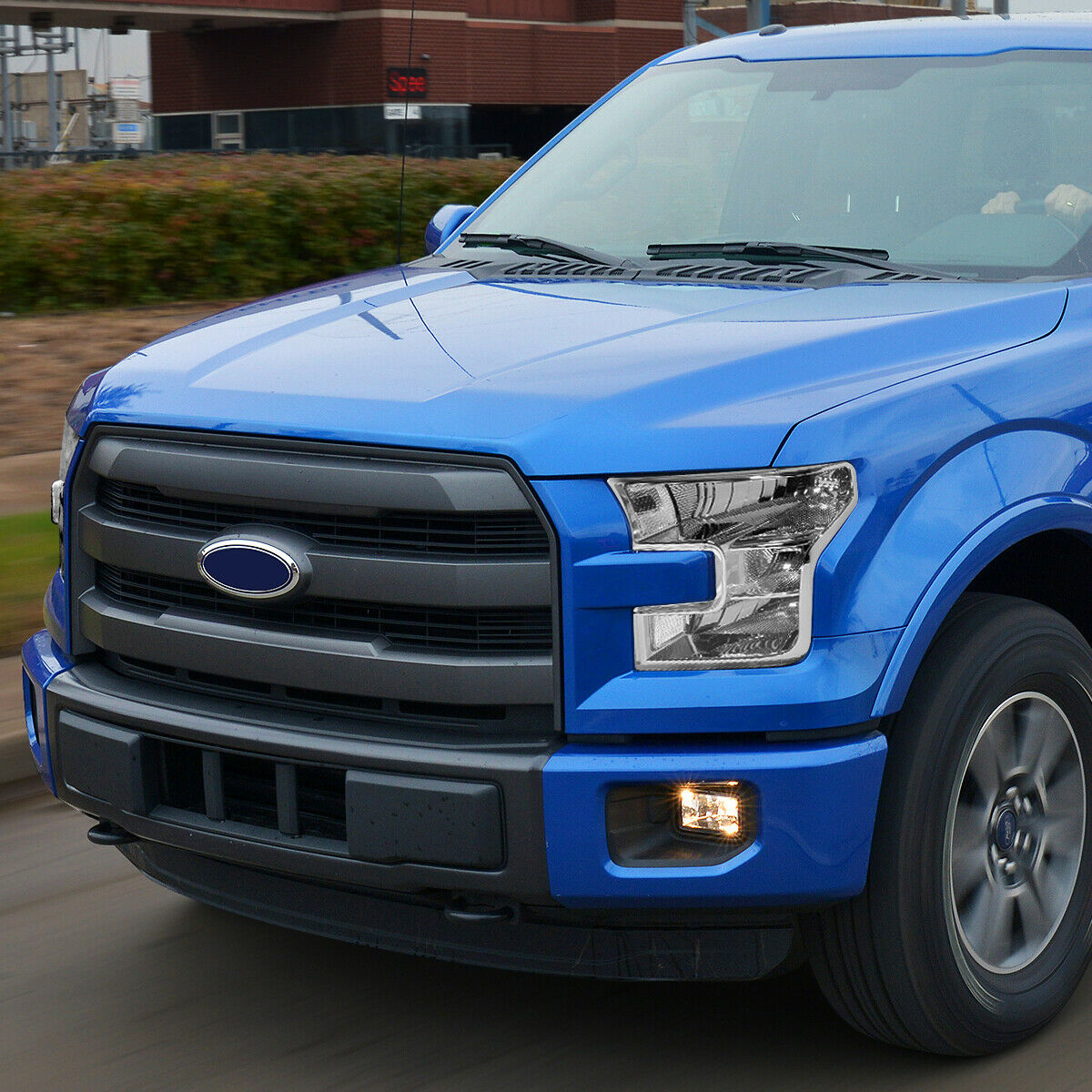 Par De Faros 2015-2017 Ford F150 Pickup Fondo Cromo