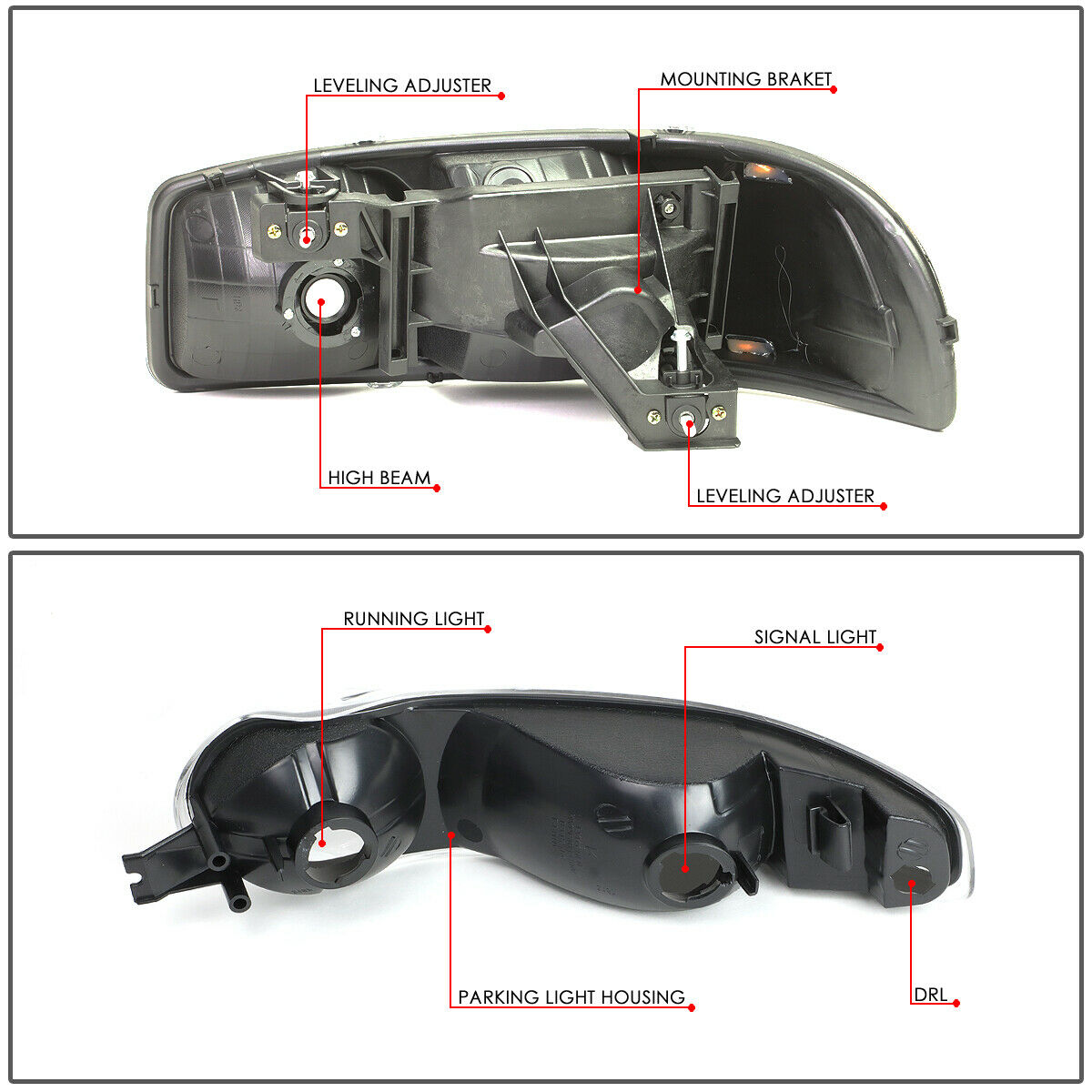 Par Faros-cuartos 2001-2007 Gmc Sierra/yukon Denali Negro-ambar