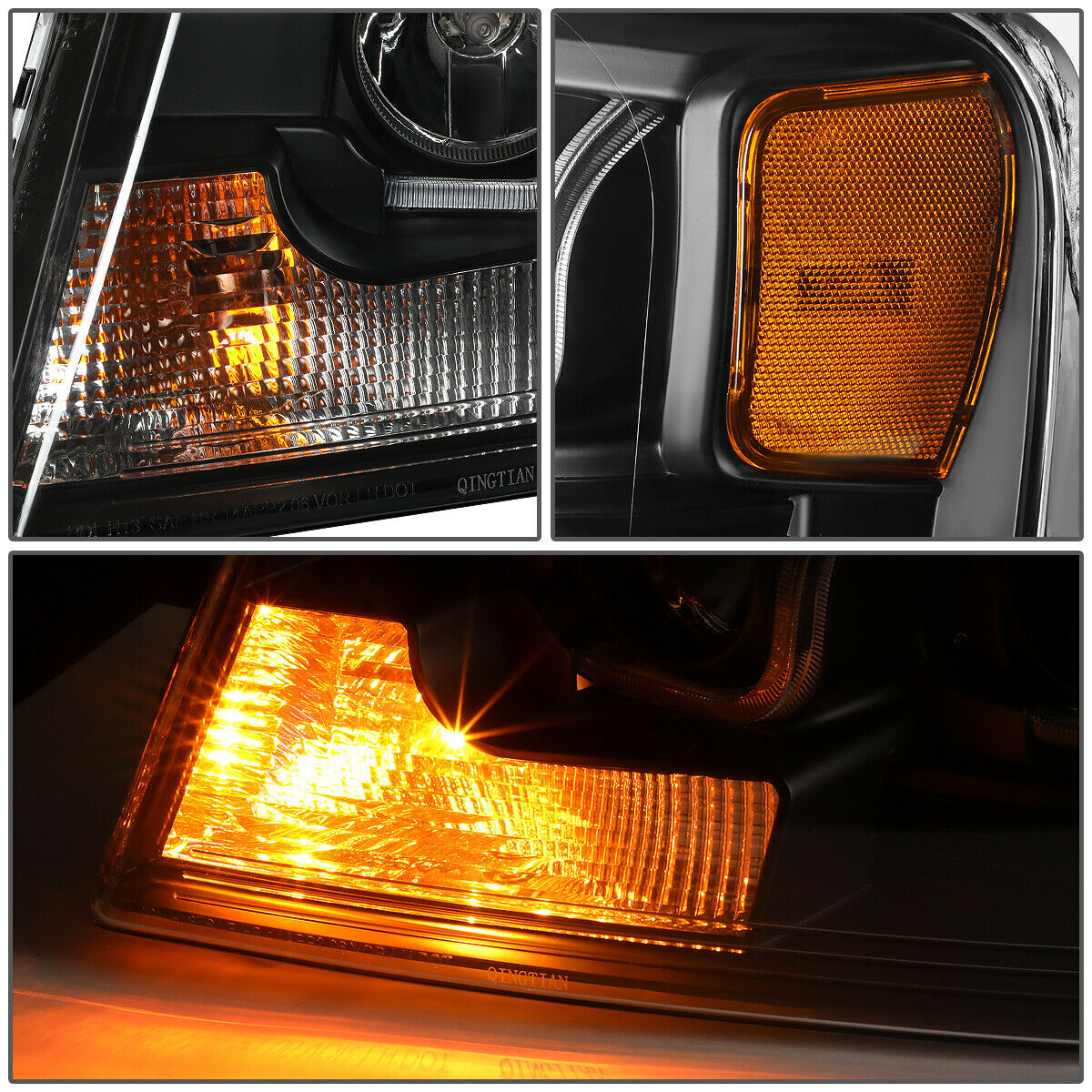 Led Faros Izq, der, 2004-2008 Ford F150 Carcasa Negro Cuarto Ambar