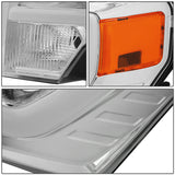 Par De Faros 2009-2014 Ford F150 Led Cromo Y Ambar Projector