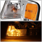 Par Led Faros Izq, der, 2004-2008 Ford F150 Cromo-cuartos-ambar