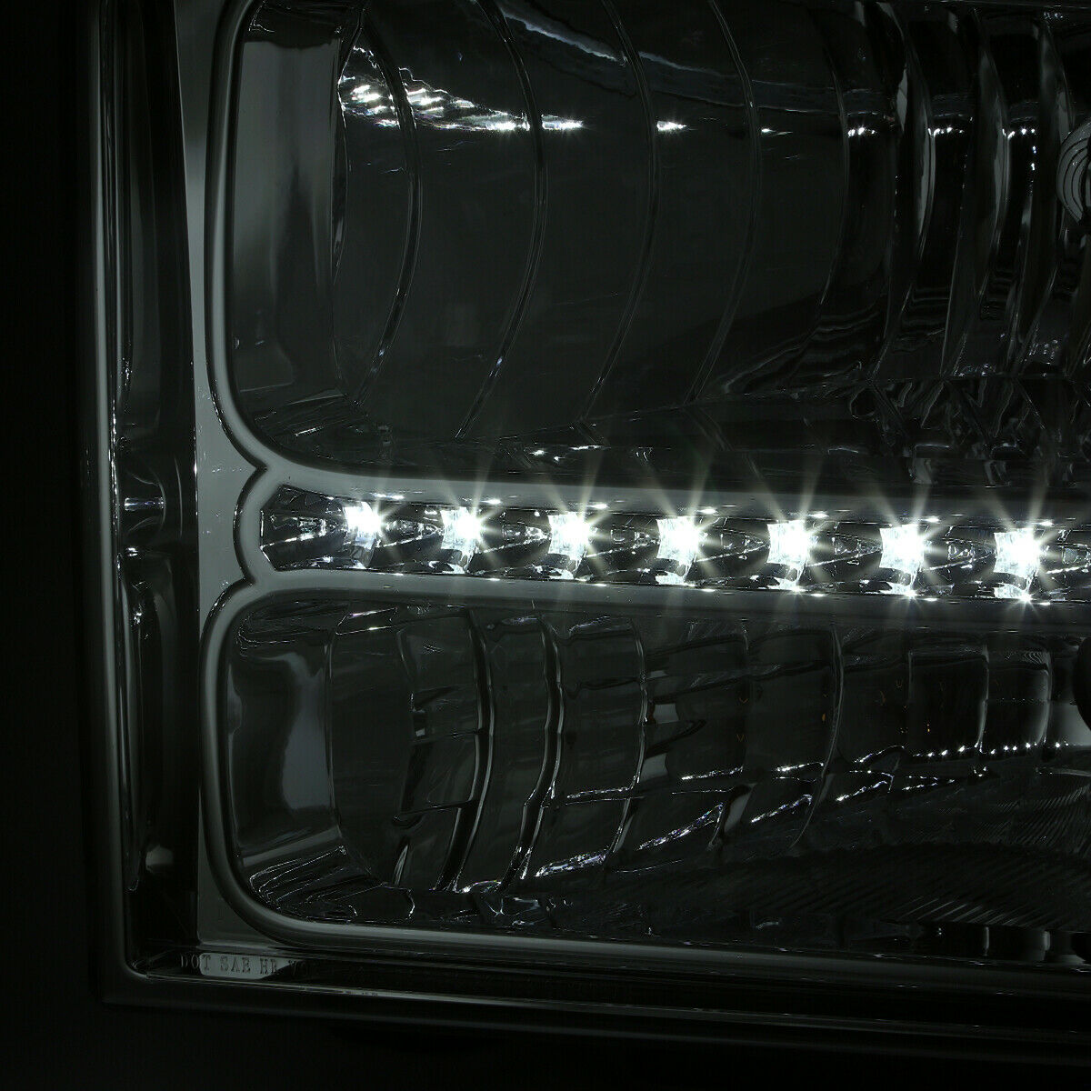 Faros Led Ford Super Duty 2005-2007 Cromo Y Cuartos Color Ambar
