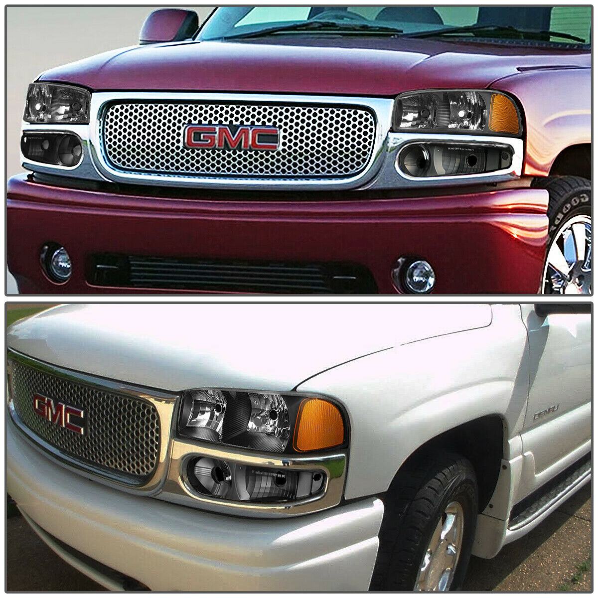 Par Faros-cuartos 2001-2007 Gmc Sierra/yukon Denali Negro-ambar
