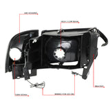 Led Faros 1994-2002 Dodge Ram Truck Carcasa humo Cuarto clear