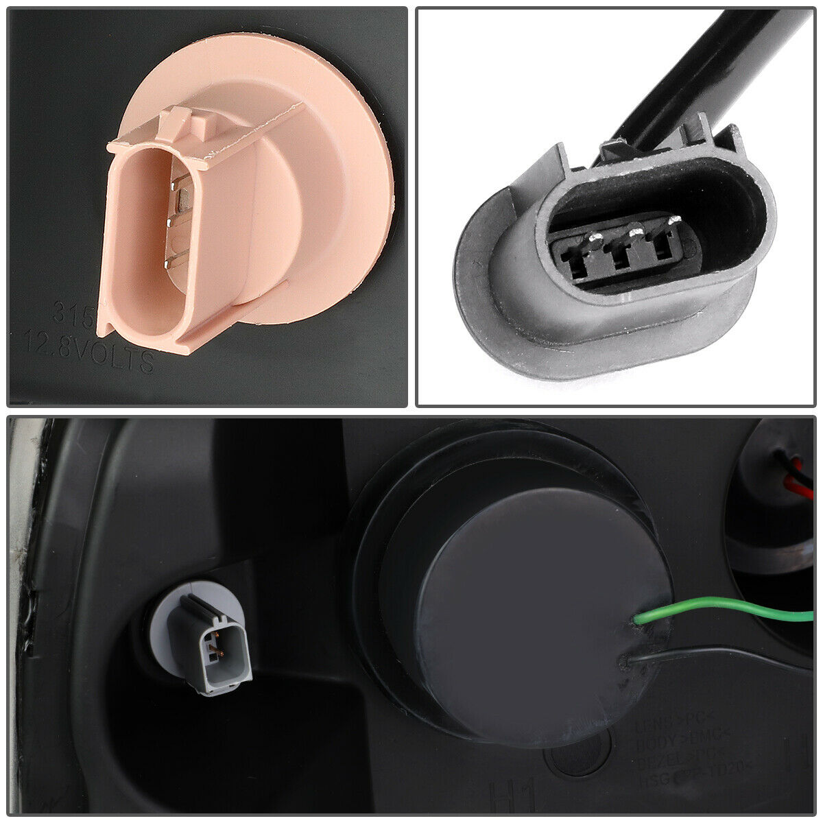 Led Faros Izq, der, 2004-2008 Ford F150 Carcasa Negro Cuarto Ambar