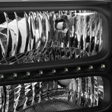 Faros Led Ford Super Duty 2005-2007 Carcasa Negro Cuartos Ambar