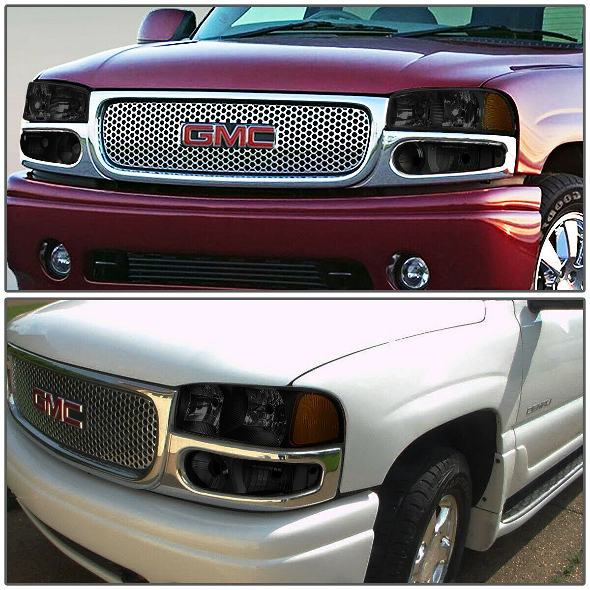 Par De Faros Izq, der, 2001-2007 Gmc/sierra/yukon Lente Humo