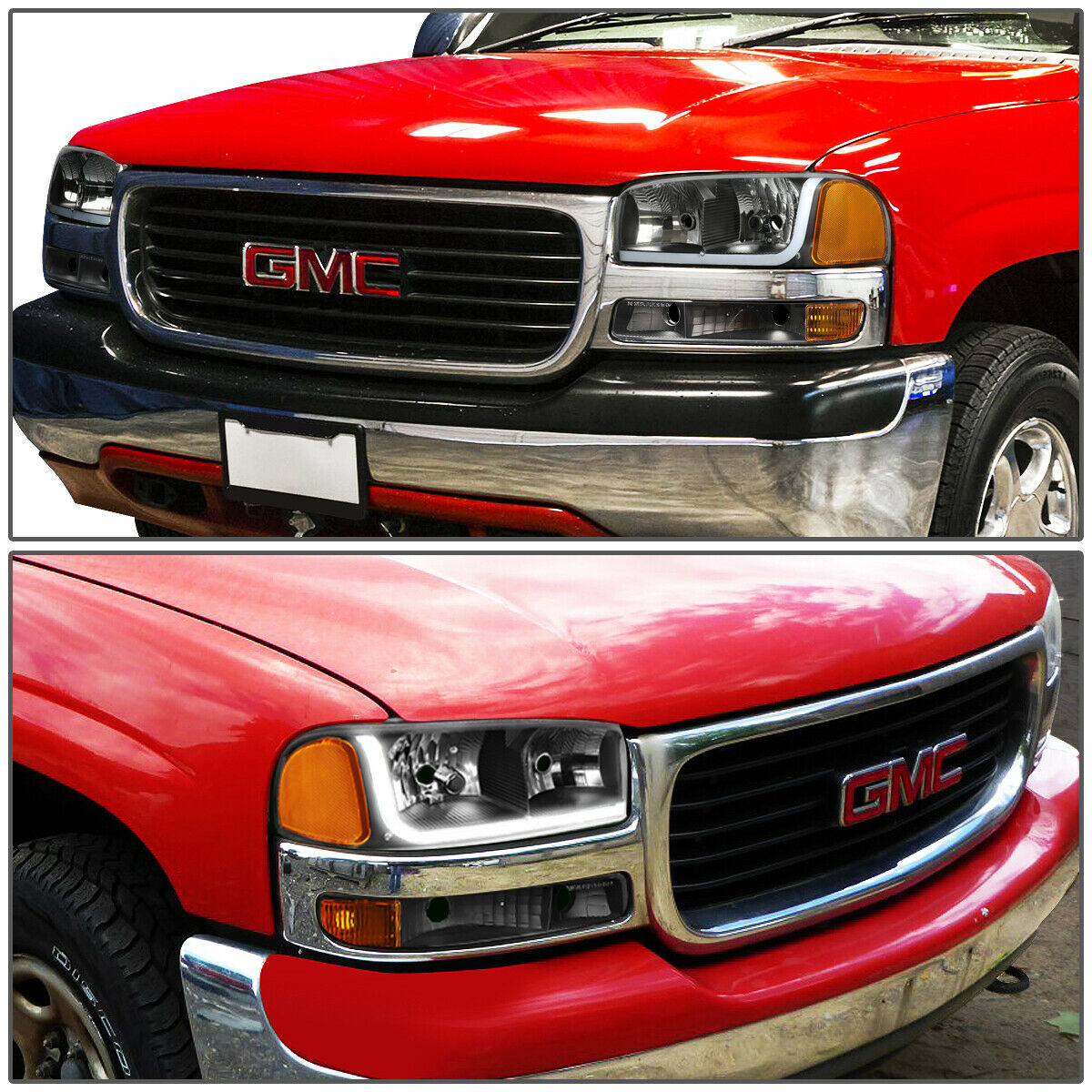 Par Led Faros Izq, der, 1999-2007 Gmc/sierra/yukon Negro-ambar