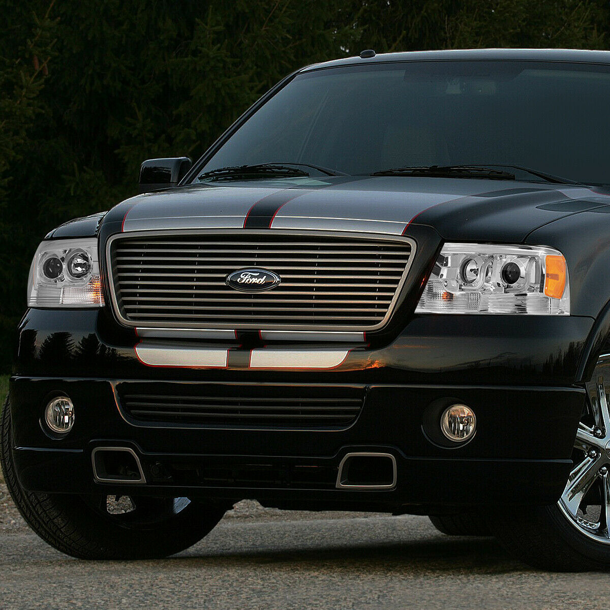 Par Led Faros Izq, der, 2004-2008 Ford F150 Cromo-cuartos-ambar