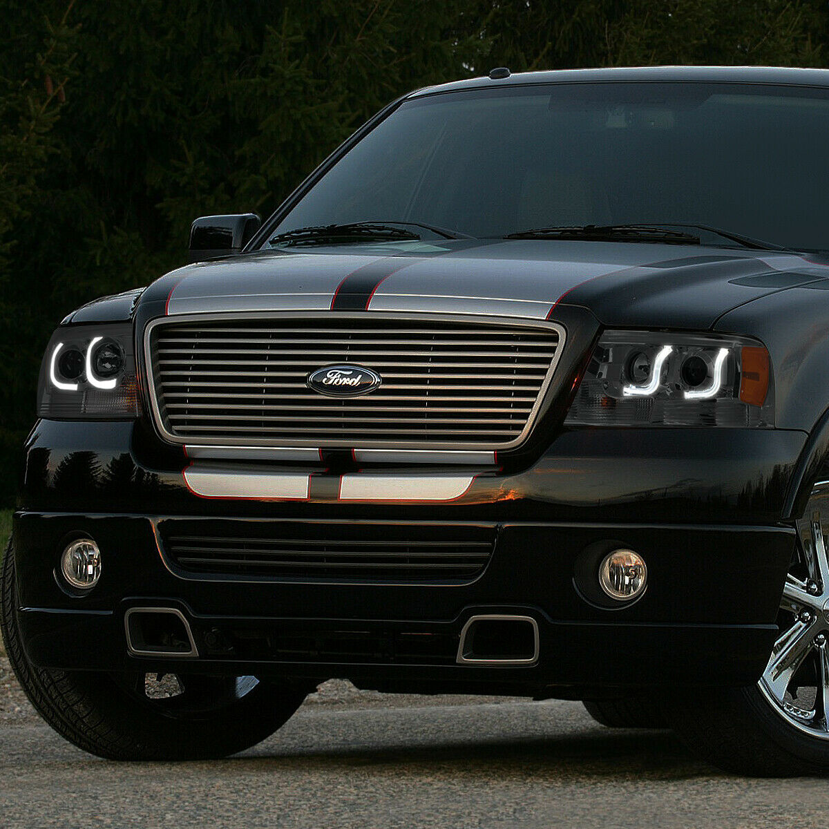 Faros Led Izq, der, 2004-2008 Ford F150 Carcasa Humo Cuarto Ambar
