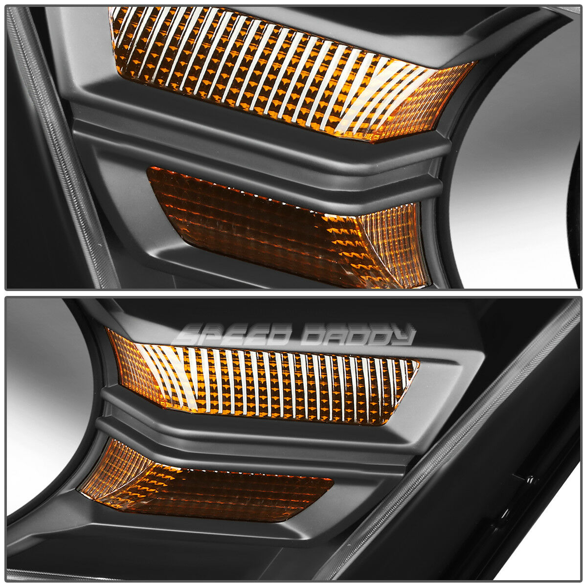 Par Faros Izq y Der 2010-2014 Ford Mustang Negro Cuartos Ambar