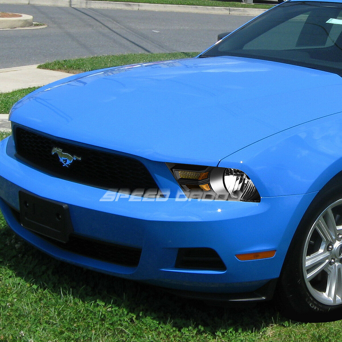 Par Faros Izq y Der 2010-2014 Ford Mustang Negro Cuartos Ambar