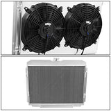 Radiador de aluminio de 3 filas de Ford Mustang V8 67-70 Ford Mustang 4.7 5.0 5.8/ Mercury Cougar + cubierta de ventilador de 12 V.