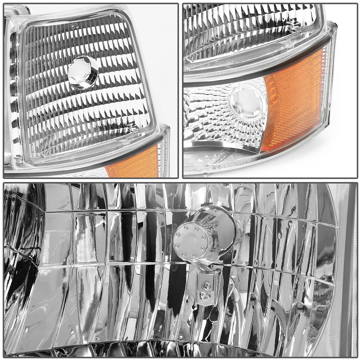 Par De Faros Led 1992-1996 Ford F150/f250/f350 Cromo Ambar