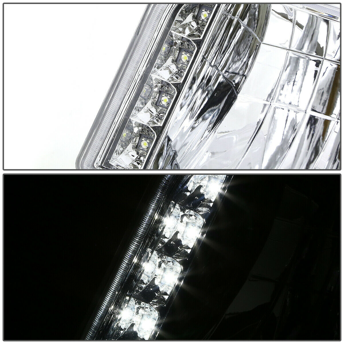 Par De Faros Led 1992-1996 Ford F150/f250/f350 Cromo Ambar