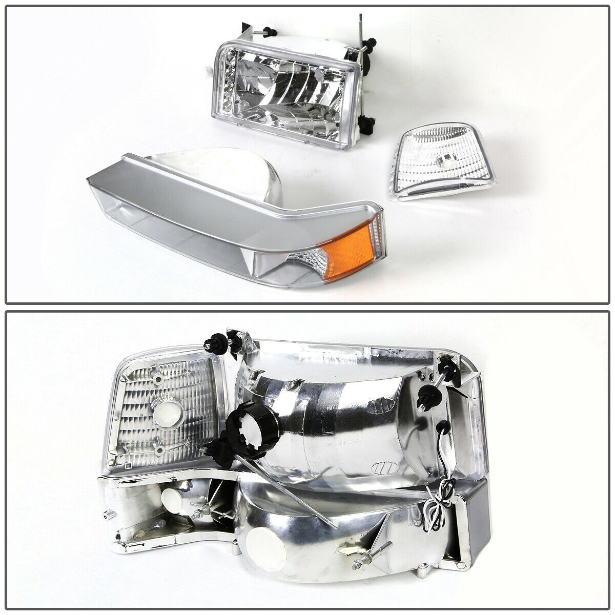 Par De Faros Led 1992-1996 Ford F150/f250/f350 Cromo Ambar