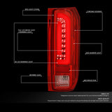 Luces Traseras 3d Tube Led Ford F150/250 1990-1997 Rojo