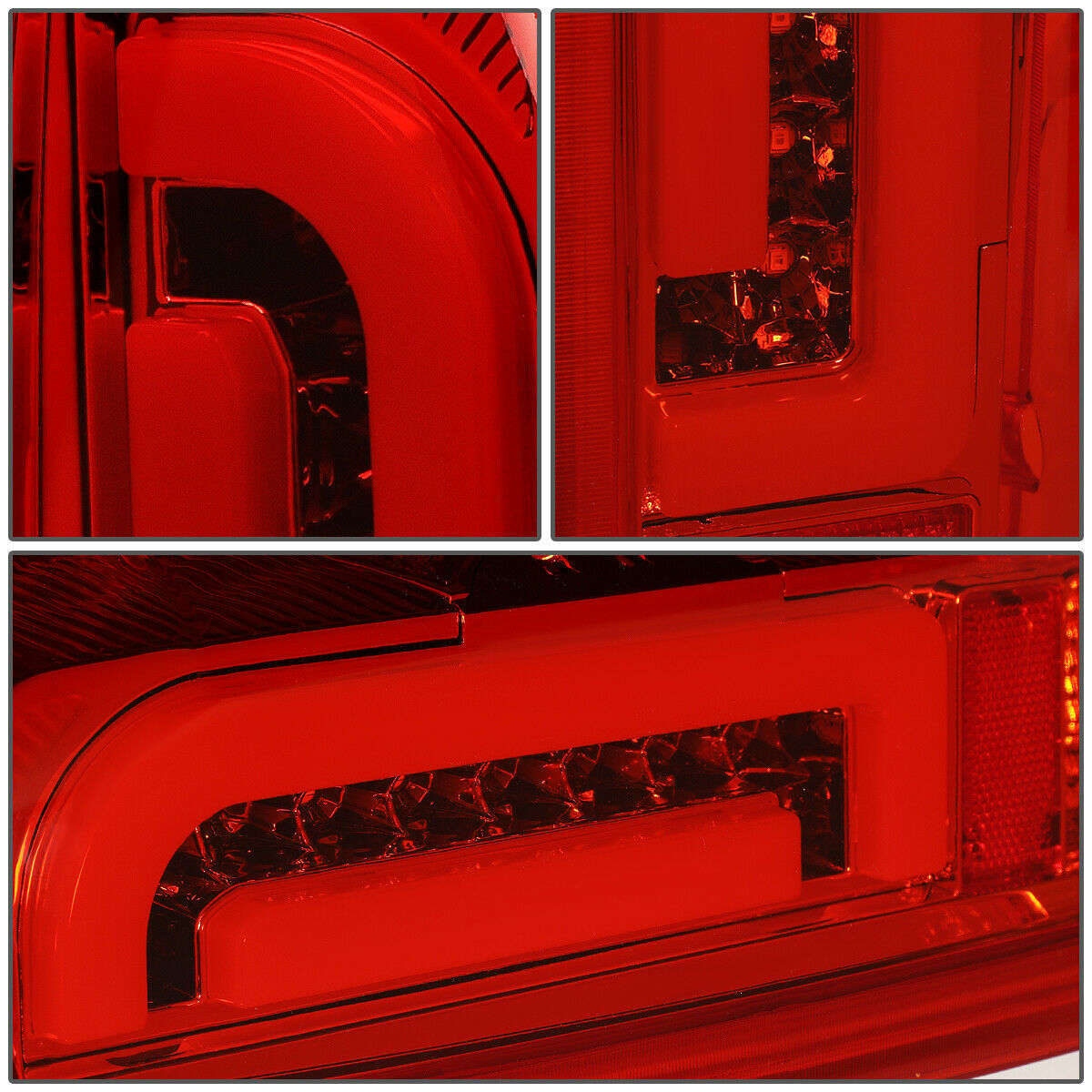 Luces Traseras 3d Tube Led Ford F150/250 1990-1997 Rojo