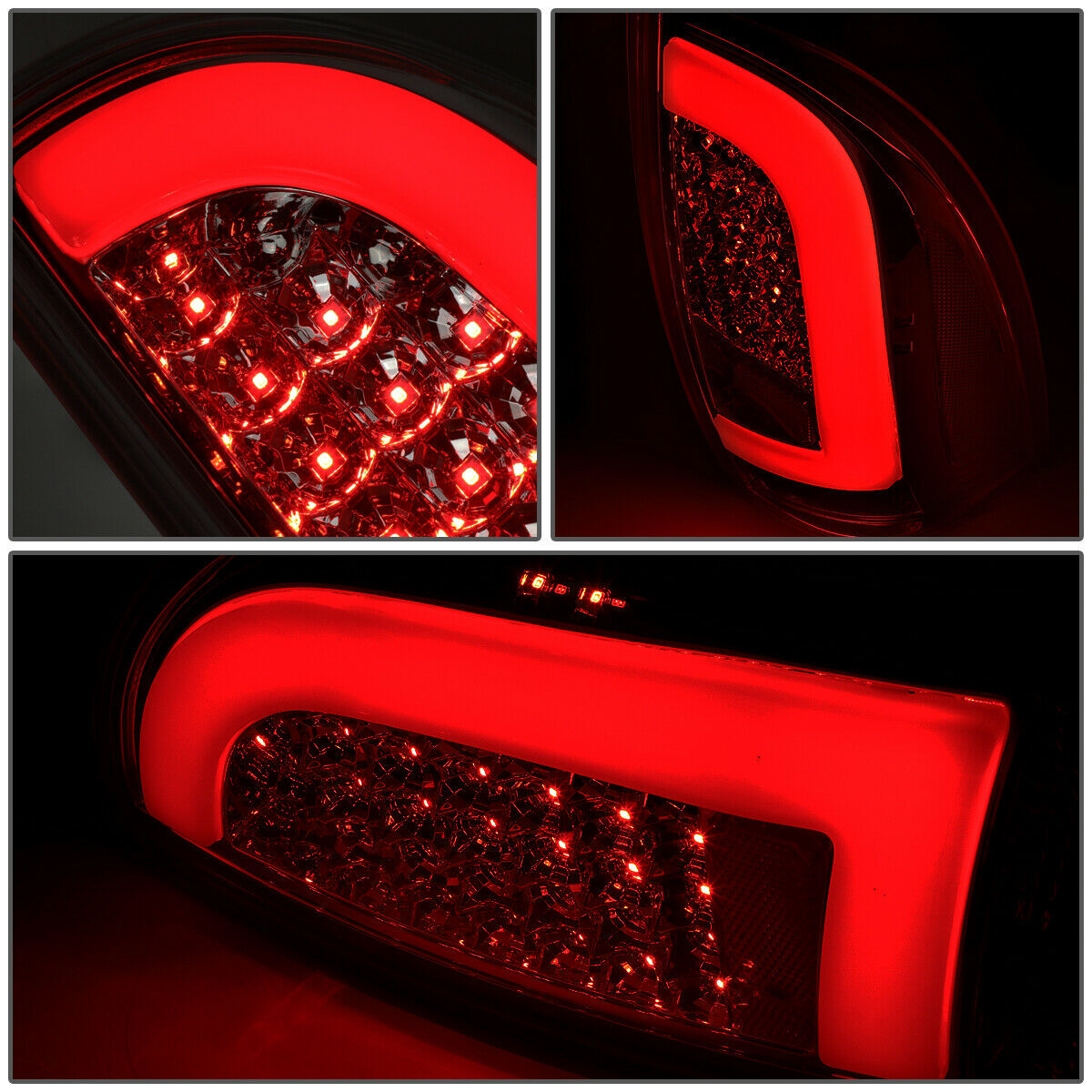 Luces Traseras 3d Tube Led Toyota Tacoma 2005-2015 Carcasa Cromo-Lente Humo