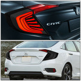 Luces Traseras Led 3d Honda Civic 2016-2018 4p Fondo Humo