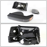 92-96 FORD F150 F250 F350 LED CARCASA NEGRA LÁMPARAS DE FARO DE ESQUINA ÁMBAR