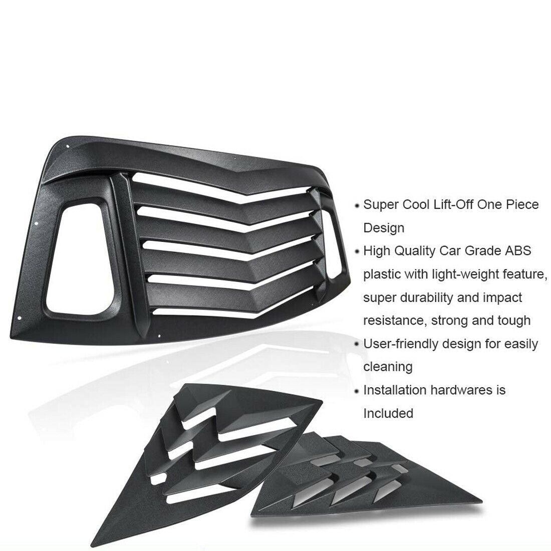 Set Louvers 1, Quartos 2, Challenger 2008-2019 Negro Mate Persiana
