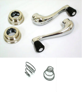 Par de Manijas interiores para Vidrios de Ventanas Ford Pickup 1948 - 1952 Incluye Chapetones y resortes de tension
