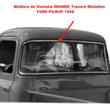 Ford Pick up 1956 Moldura de Ventana Trasera-Medallon Aluminio Pulido VENTANA GRANDE