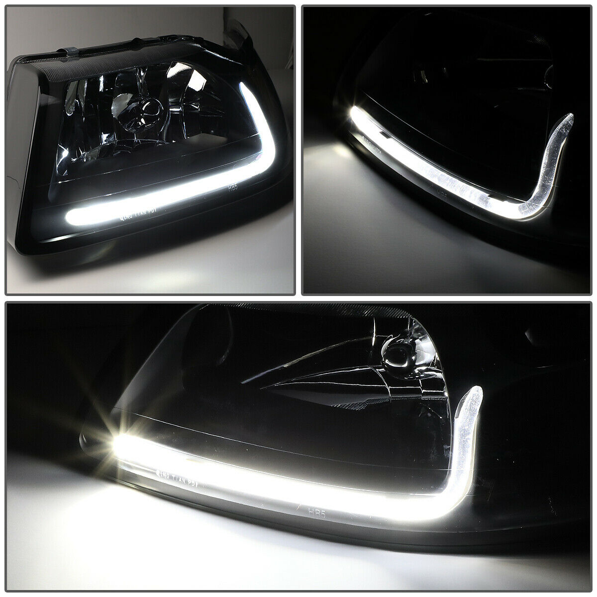 Par De Faros Izq,Der,1999-2004 Ford Mustang Black-negro