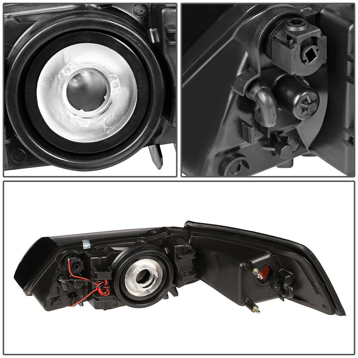 Par De Faros Izq,Der,1999-2004 Ford Mustang Black-negro