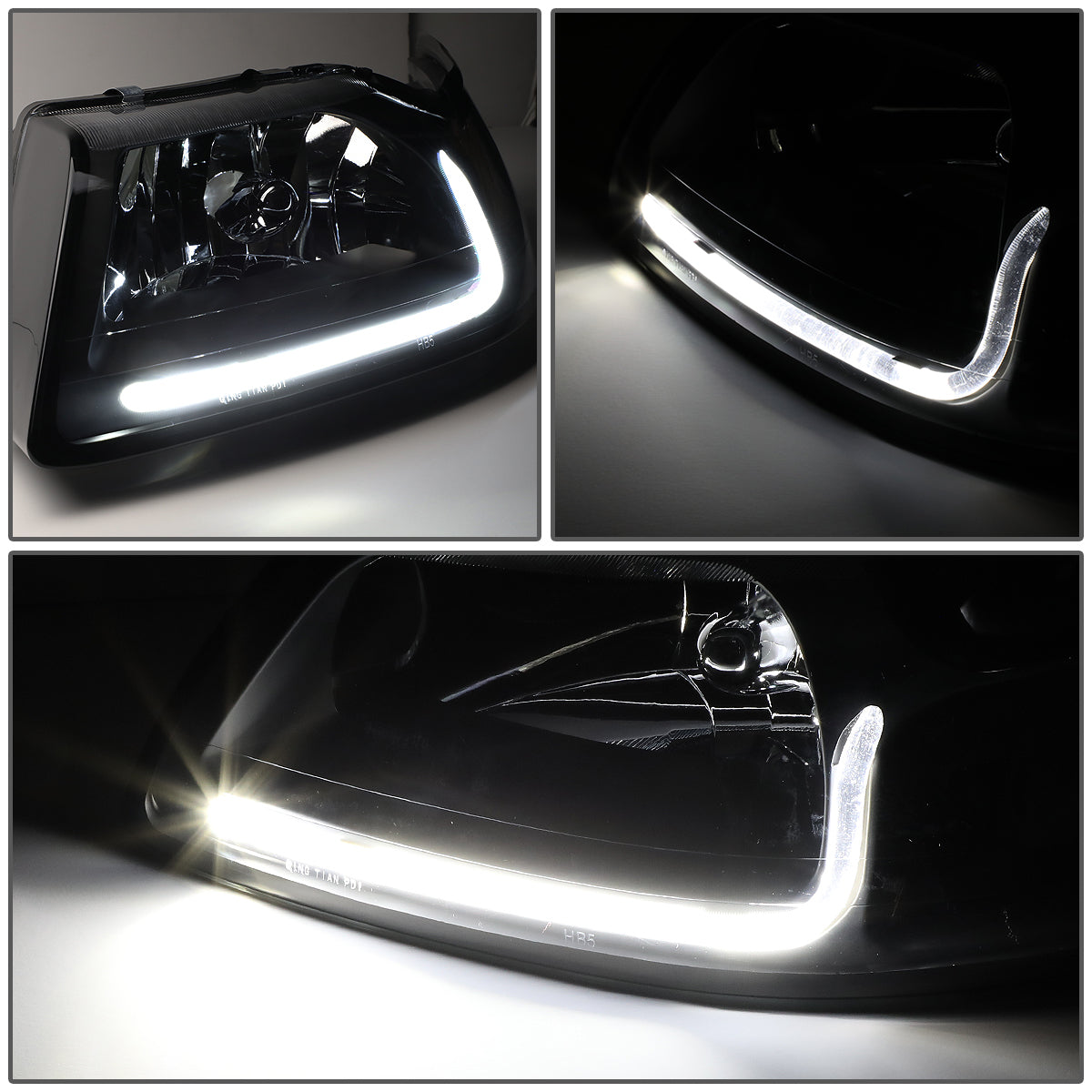 Par Faros Izq, der, 1999-2004 Ford Mustang Negro,Clear, Ambar