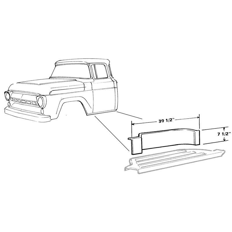 KIT COMPLETO 1957-1958-1959-1960 FORD F100 PICKUP TRUCK-PISOS DELANTEROS,SOPORTES,ESCALONES Y TABLERO DE ESCALON
