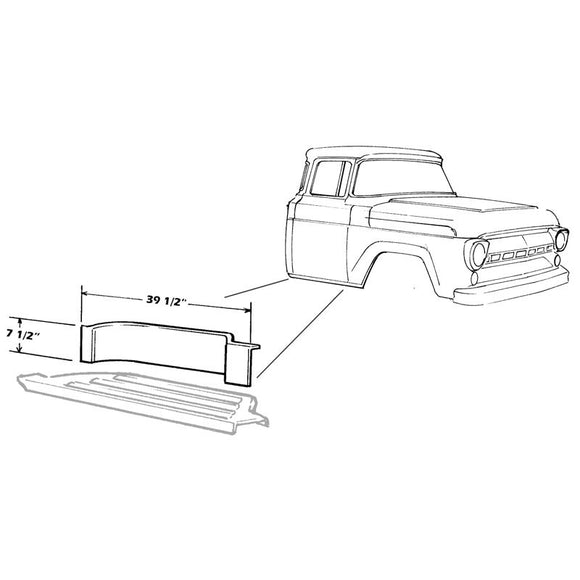 Placa Tablero de Escalon 1957-1958-1959-1960 Ford F100 Pickup Truck