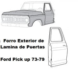 Forro Exterior de Lamina de Puertas Ford Pickup 1973-1979