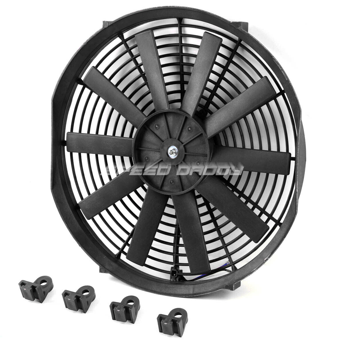 Enfriador 14''  Ventilador De Radiador De Auto Universal Kit,ROJO y AZUL