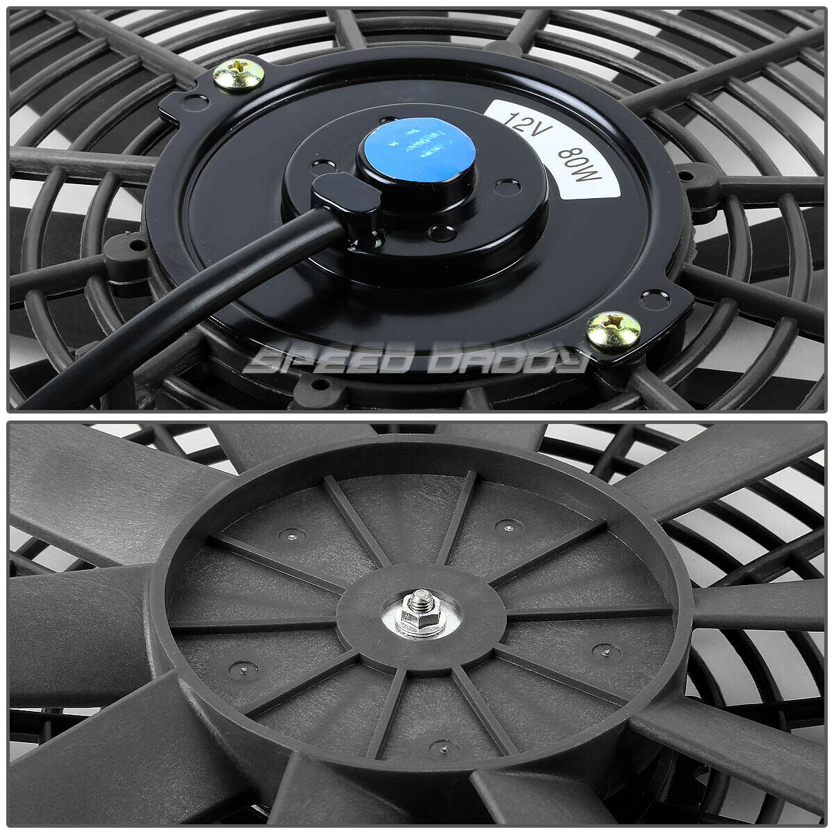 Enfriador 14''  Ventilador De Radiador De Auto Universal Kit,ROJO y AZUL