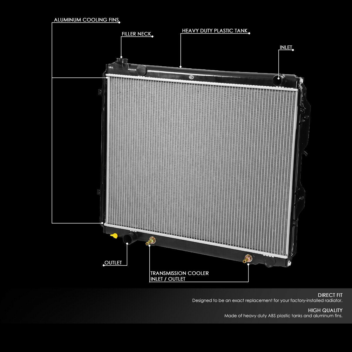 Radiador de Aluminio 2001-2007 TOYOTA HIGHLANDER