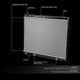 Radiador de Aluminio 2001-2007 TOYOTA HIGHLANDER