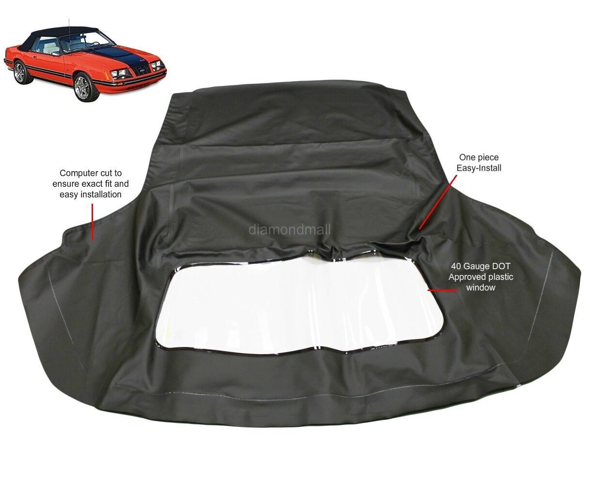 Toldo Capota Negro Para Convertible Ford Mustang 1983-1993