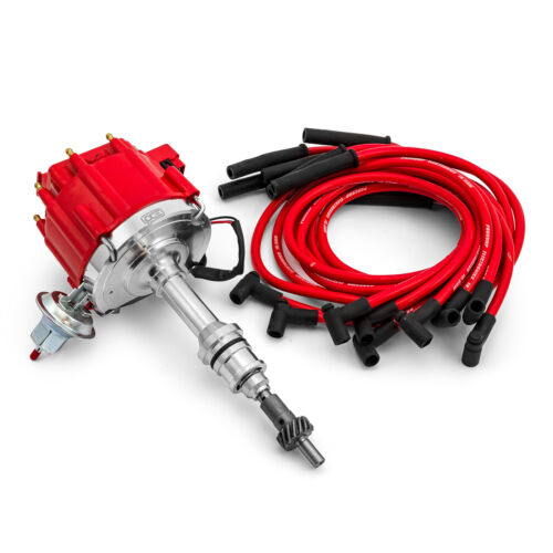 Ford 289 302 Windsor 65K Coil Thunder HEI Distribuidor con cables de bujía de 10,5 mm Ford 289-302,