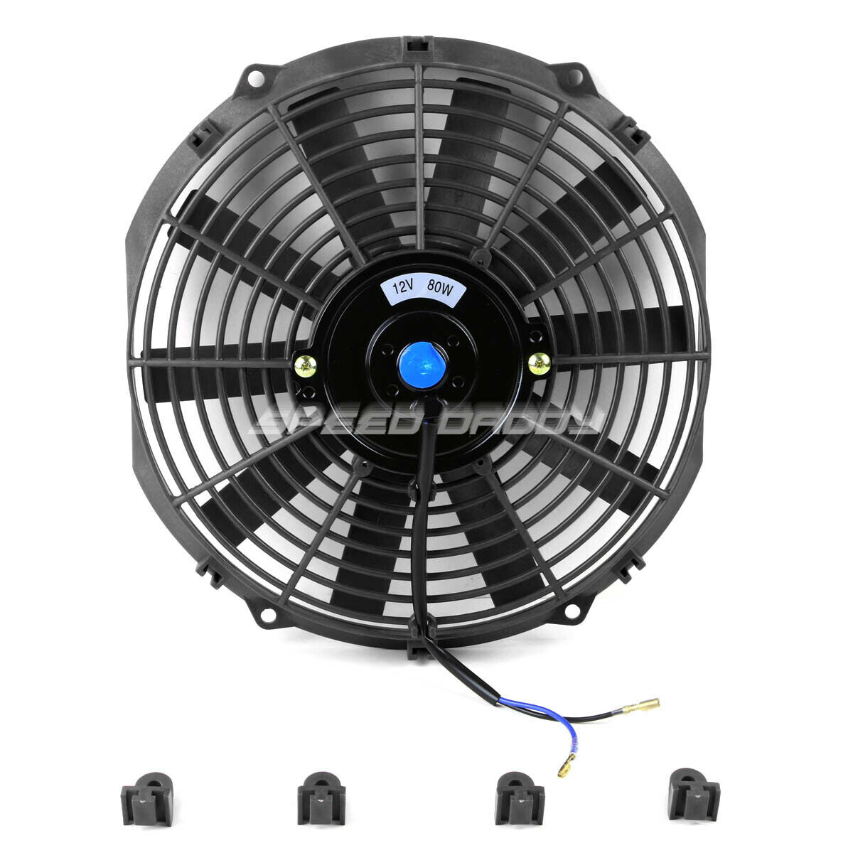 Enfriador 12'' Ventilador de Radiador de Auto Universal Kit,ROJO y AZUL