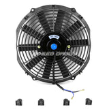 Enfriador 12'' Ventilador de Radiador de Auto Universal Kit,ROJO y AZUL
