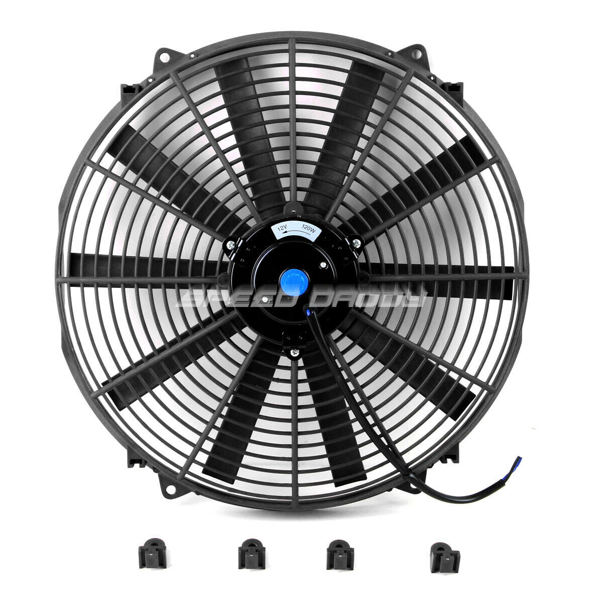 Enfriador 16"  Ventilador De Radiador De Auto Universal Kit,ROJO y AZUL